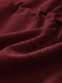 Plus Size Women Winter Drawstring Waist Hooded Fur Collar Outdoor Parka Coat - Burgundy - View 9