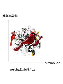Enamel Northern Cardinal Pins For Women Rhinestone Red Bird Brooches Event Party Backpack Decoration Clothes Accessories - Red Bird - View 11