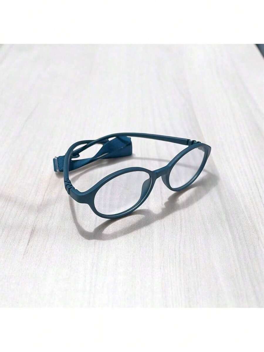 Children's Frame Acetate Silicone Glasses Non-Prescription Lens With Case S312P - Màu xanh lam - Xem 1