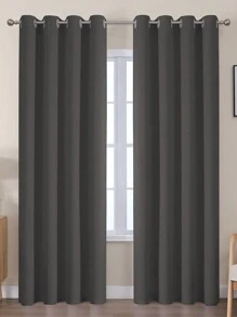 VEHEDE Set Of 2 The Bedroom Has Dark Gray Insulation, Thermal Insulation And Shade Curtains That Are 175cm Long, While The Living Room Has Perforated Solid Curtains - Dunkelgrau - View 34