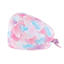 1 pieza Gorro de trabajo con estampado digital floral, animal y de corazón sobre base rosa, apto para médicos, enfermeras, salones de belleza, hospitales veterinarios y trabajadores de limpieza - Antibacteriano, antipolvo