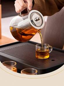 Juego de tetera de vidrio con infusor, tetera resistente al calor para oficina y hogar, recipiente para té de gran capacidad, para exteriores y camping