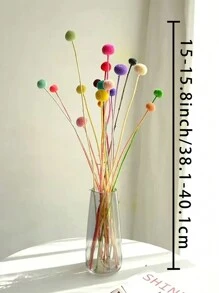 10Pcs/20Pcs Natural Dried Flowers Craspedia Billy Balls Flowers Billy Buttons Floral Bouquet For Flower Arrangements Wedding Home Tall Vase Decor Yellow - Pink - View 5