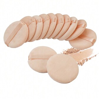 1/4/12个装粉扑，直径2.36英寸，天鹅绒圆形蓬松粉扑，适用于散粉、粉底、化妆、平价、房间装饰、梳妆台、旅行、卧室、化妆配件、粉扑、美妆蛋、粉扑、化妆海绵、平价、圣诞礼物、化妆品、化妆工具、便宜好物、礼物、女士礼物、圣诞礼物