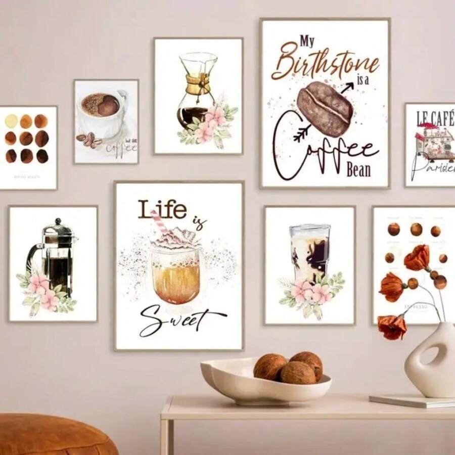 1pc But First Coffee Roasts Espresso Kitchen Aesthetic Wall Art Canvas Painting, Nordic Posters, Prints Wall Pictures For Bar Decor No Frame