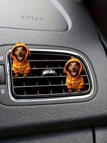 1pc/2pcs Dachshund Themed Car Air Vent Freshener Clip, Pet Animal Car Interior Decoration Accessories - Multicolor - View 6