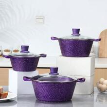 2 buc/Set Set de vase de gătit Maifanshi din aluminiu, inclusiv oală și tigaie antiaderență, potrivite pentru plită pe gaz și cu inducție, oale multifuncționale pentru fierbere de fructe de mare