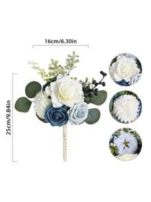 2 PCS Wedding Bouquets For Bridesmaids Artificial Flowers Bridesmaids Silk Bouquets Rustic Small Wedding Floral Centerpieces For Party Ceremony Marriage Proposal Dinning Table Decor Party Favors Room Decor