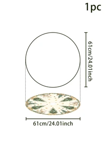 1pc Christmas Tree Skirt, Christmas Deer Pattern, Christmas Tree Bottom Decoration, Christmas Home Decor - Multicolor - View 10