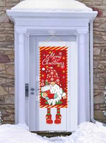 1pc New Christmas Design Polyester Hanging Flags, Perfect Decoration Family Christmas 2025 New Year Party Room Wall Background, Merry Christmas 2025 New Year Gift Door Curtain Decoration Background Banner,Christmas