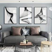 3pcs/Set Nordic Black And White Abstract Art Canvas Posters For Home Decor - Perfect For Hotel, Living Room, Bedroom - Frameless Wall Pictures For Stylish And Elegant Decor, Modern Western Home Decor , Posters For Room, Maximalist Wall Decor , Funky Room Decor Aesthetic, Room Decoration Stuff