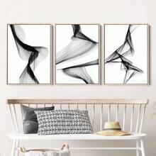 3pcs/Set Nordic Black And White Abstract Art Canvas Posters For Home Decor - Perfect For Hotel, Living Room, Bedroom - Frameless Wall Pictures For Stylish And Elegant Decor, Modern Western Home Decor , Posters For Room, Maximalist Wall Decor , Funky Room Decor Aesthetic, Room Decoration Stuff