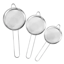 Set Of 3 Stainless Steel Sieves Luxury Kitchen Utensils Household Home Gift Sifting Sifted Organization - Bạc - Xem 2