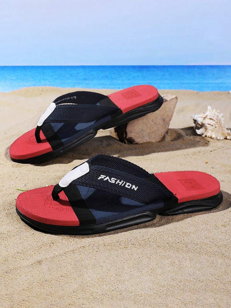 Dép xỏ ngón thời trang thiết kế cổ điển màu sắc mới 2024 - Đỏ - Xem 5