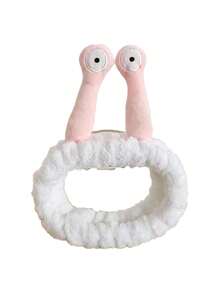 1pc Korean Cartoon Snail Design Cute Plush Hair Band, Funny Hairpiece For Washing Face Headband Turban Headband Sweatband, Hairband Fall Winter Hair Accessories For Women For Vacation Outfits Woman Elegant Scarf Women Bandanas Soft Headwrap - Funny Face Wash Headband - View 4