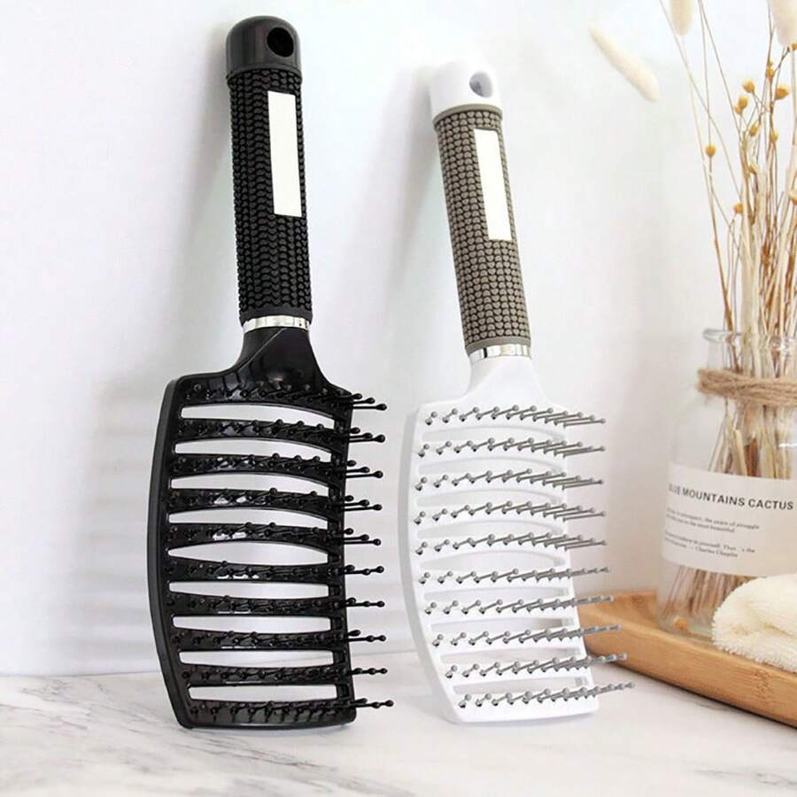 1 Gói lược có gân, lược cong lớn, lược thông gió, lược sấy tóc, lược rỗng, lược tạo kiểu dễ dàng cho nữ, lược massage gỡ rối tóc xoăn dày dài, lược duỗi tóc nhanh khô, dụng cụ tạo kiểu cong chống tĩnh điện dùng được cho cả tóc ướt và tóc khô, lược cong lớn cho mọi loại tóc, phụ kiện phòng tắm, trở lại trường học, vật dụng thiết yếu khi đi du lịch, phụ kiện tóc cho nữ - Nhiều màu - Xem 1