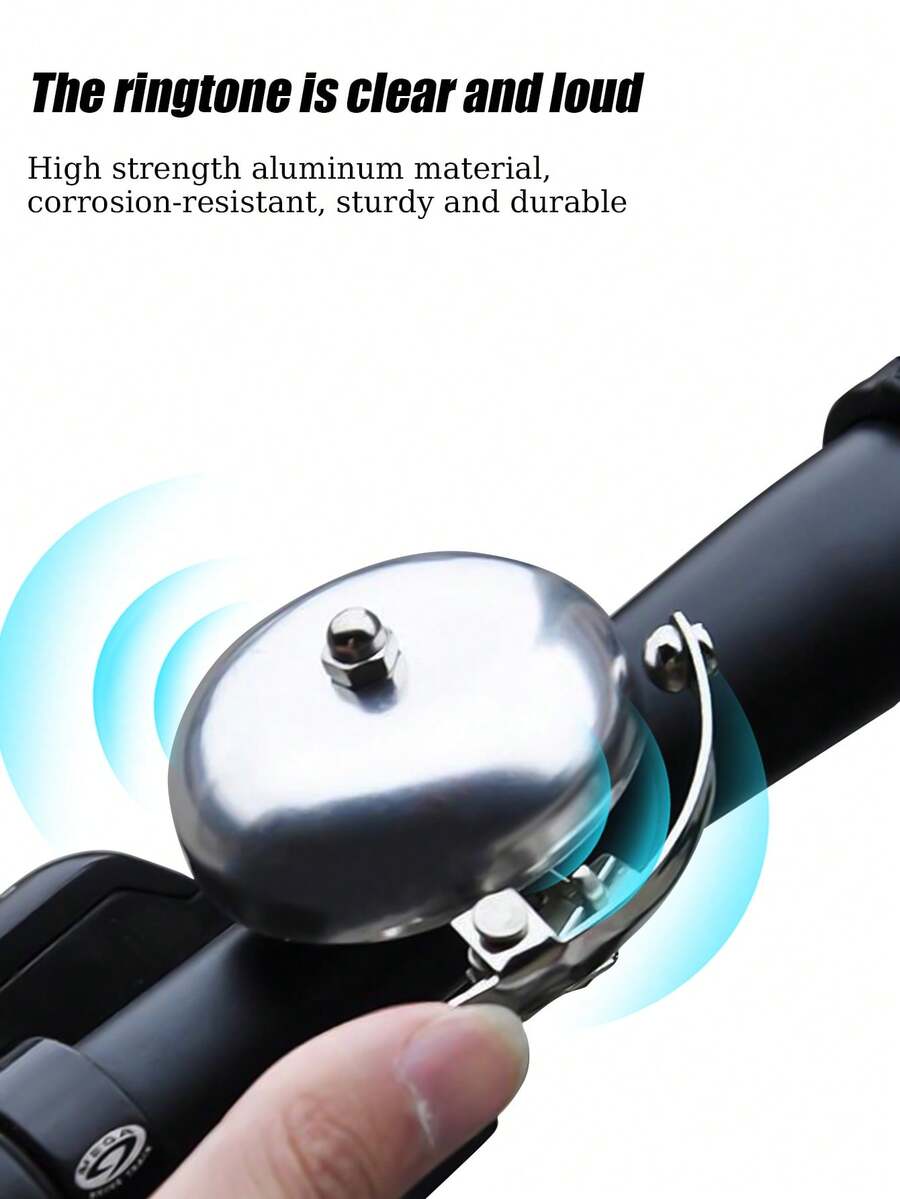 A Classic Vintage Aluminum Bicycle Bell With A Clear And Loud Sound