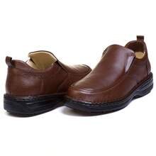 Men's Casual Comfortable Leather Shoes - Café integral - Ver 2