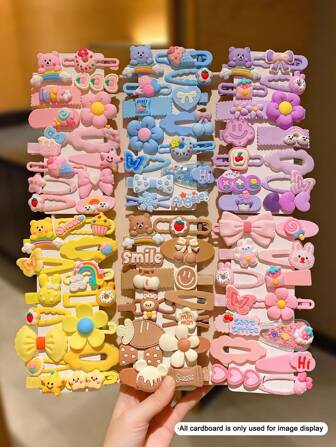 14/28/42pcs Colorful Multi-Element Cute Girl Hair Clips And Hair Accessories