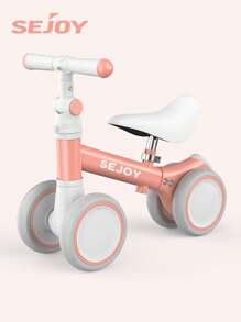 sejoy Baby Balance Bike For 10-36 Months Boys Girls,Children Pedal Free Bicycle, Adjustable PU Seat Cushion, 4 Wheels,Carbon Steel Material Body Sturdy And Durable, Safe And Harmless, Exercise Children's Comprehensive Abilities - 粉色 - 查看 1