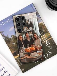 1pc Customized Thanksgiving Family/Couple/Child/Pet Photo High-Definition Glass Phone Case Compatible With Iphone 16 ProMax/Samsung S24 Ultra/Redmi//OnePlus And Other Models
