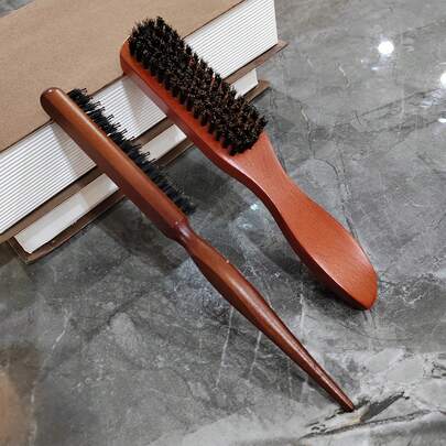Bộ 2 lược chải tóc và dầu, màu trơn, lược chải râu và dầu dưỡng tóc dành cho nam, cán gỗ chắc chắn dài, lược chải tóc sạch sẽ, lược chải tóc nam để làm mượt, tạo kiểu tóc vuốt ngược, tạo hiệu ứng fade, tạo sóng 360 độ, chải râu và giữ nếp tóc để tạo kiểu tóc bóng mượt cho mùa cưới, kỳ nghỉ xuân/hè, Ngày của Mẹ, mùa tựu trường.