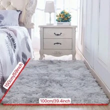 1pc High-End Soft & Fluffy Carpet With 1cm Sponge Filling, Comfortable For Barefoot, Furry Floor Rug For Bedroom, Living Room, Balcony, Study, Outdoor Picnic, Non-Slip Luxury Home Decor Carpet - Light Grey - View 9