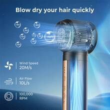 6-In-1 Hot Air Styler, Multi-Functional Curling Iron, Hot Air Brush, Blower, Straightener - UK Plug(220-240V) - View 5