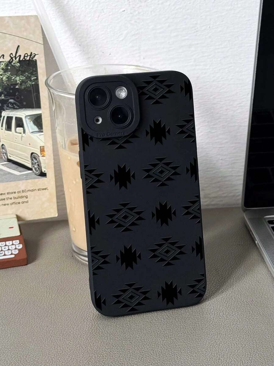 1pc Dark Gothic Western Style Geometric Pattern Black CatEye Fully