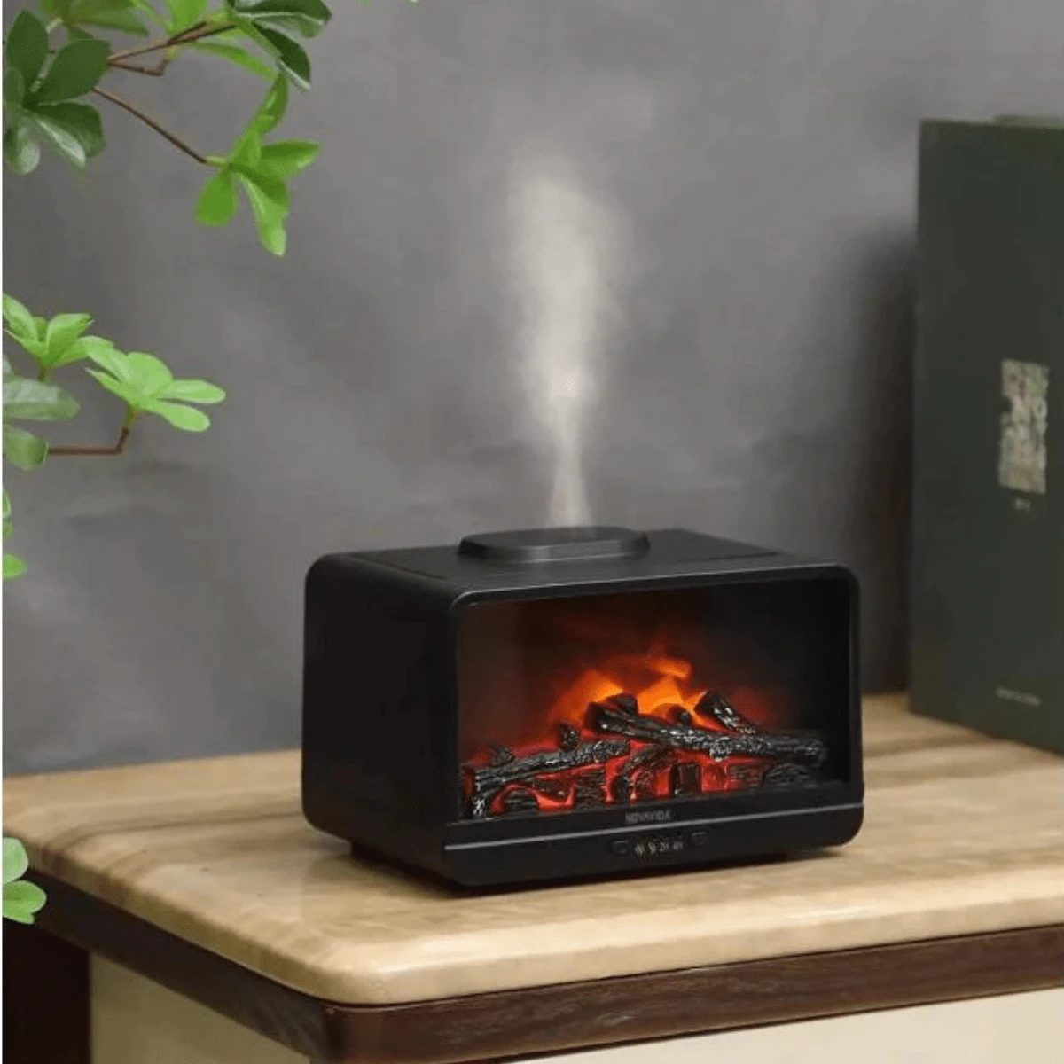 Fireplace Humidifier Diffuser Aromatherapy Flames Aroma Diffuser 300ML 10 Hour Duration - 查看 1