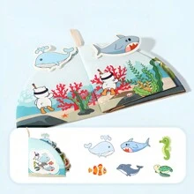1pc Tear-Resistant Cloth Book For Kids, Infant Toy With Matching Pictures And Reusable Stickers, Educational And Cognitive Fabric Material For Washing And Biting