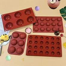 Molde de silicona de 6 cavidades en forma de semiesfera para hacer bombas de chocolate caliente, pasteles, gelatina y mousses en forma de domo para fiestas navideñas, herramientas de cocción para hornear