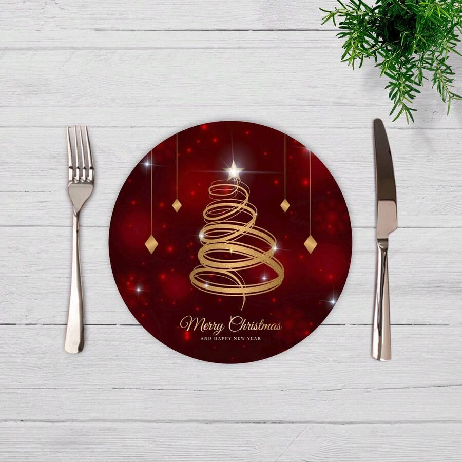 Printed Placemat Cover 35cm Table Setting Placemat Christmas Placemat Placemat Decoration - SNAT0059 - Xem 1