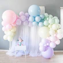 120/109 件黄绿白粉紫蓝乳胶拱门套装，适用于婚礼、生日、毕业典礼、单身派对装饰、性别揭示、派对装饰、室内外装饰 - 彩色 - 查看 10