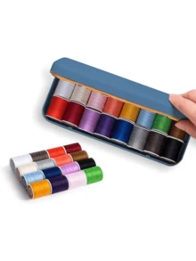 Solid Color Minimalist Sewing Kit With Case Repair Kit For Adults And Children Sewing Supplies, Needle And Thread Kit For Sewing Traveling Family Daily Or Emergency Kit - 淺藍色 - 查看 7