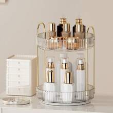 Rotating Makeup Organizer, High-Capacity Bathroom Organizer Countertop Skincare Perfume Cosmetics Organizer,Room,Home,Bedroom,Bathroom,House,Pink Room,Living Room Decor,Travel Stuff,Gift Bag,Gifts For Mom,Dad,Men,Friends,Teacher,Birthday,Wedding,Desk,Shelves,Accessories,Gift Boxes,Funny Gift,Storage