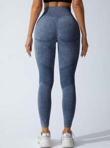 3Pcs Seamless Women Outdoor Sports Yoga Pants, High Waist High Elastic Breathable Moisture-Wicking, Peach Hip Flattering, Versatile Leggings With Brushed Finish, Soft & Skin-Friendly Tights Spring - 彩色 - 查看 7