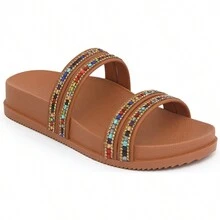 Flatform Rhinestone Glitter Children's Sandals New Arrival Promotion - Lạc đà - Xem 3