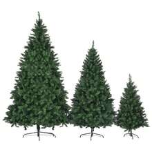 Pre Lit Green Pine Artificial Christmas Tree Set Of 3 Hinged Xmas Trees With 820 Warm Yellow LED Lights And 2539 Branch Tips Holiday Decoration For Home Office And Party - Green - View 9