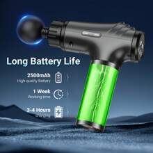 Portable Fascia Body Massage Gun, Relieve The Pression,Ultra-Compact Rechargeable Handheld Percussion Massager, Silent Brushless Motor - High Torque Drive, Elegant Design, Suitable For Home Massage, Sports Massage, Etc.Valentines Gift,Holiday Gift - 灰色 - 查看 5