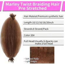 6packs Elastic African Braiding Hair Fluffy Spiral Curly Dreadlocks Hair Extensions - Dark Brown - View 3