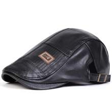 1pc Men's PU Leather Patchwork Newsboy Cap Warm Casual Hat, Suitable For Outdoor, Business, Party In Autumn/Winter - Multicolor - View 6