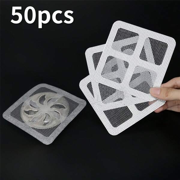 50pcs Disposable Drain Filters, Bathroom Hair Catcher Plug, Drain Cover, Kitchen Sink Filter, Disposable Shower And Bathtub Hair Catchers - Easy To Use, Applicable For Shower, Sink And Laundry Room Bathroom Accessories Disposable Shower Drain Sticker, Floor Drain Sticker, Paper To Prevent Hair Clogging And Clips, Extensions, Applicable For Shower, Sink And Laundry Room, Easy To Stick, Bathroom Floor Drain, Bathroom Accessories Home Bathroom Decor Fall Decor Back To School