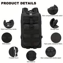 35L Military Black Tactical Backpack Rucksack Camping Hiking Bag Outdoor Travel