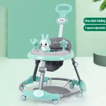 NetHong Adjustable Baby Walker Rocker Bouncer Foldable Feeding Tray Music Lights Model~
