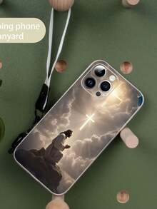 1 个白色 TPU 耶稣图案防摔手机壳和 1 个白色地雷扣手带，适用于 Iphone Oppo Redmi - 彩色 - 查看 4