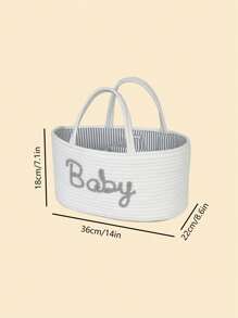 1 pieza Canasta para bebé para baby shower, búsqueda de registro de bebé, regalo de diseño de letra para bebé recién nacido, canasta de regalo de bebé de género neutro, regalo de baby shower, almacenamiento de guardería, bolsa MAMA decoración y regalos de baby shower para la familia - Multicolor - Ver 8