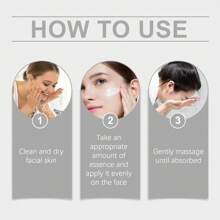 Hoygi 精华液 - 保湿滋润，含有积雪草提取物，可减少皱纹，透明质酸和烟酰胺，紧致滋养，保湿亮白，日常面部护理精华液 - 白色 - 查看 5