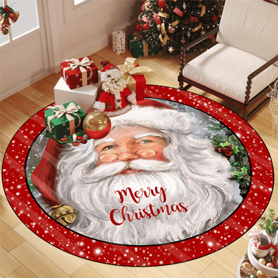 1pc 'Three Gingerbread Man Hold Candy Christmas' Non-Slip Resistant Round Rug, Machine Washable, Carpet For Entryway Living Room Bedroom, Outdoor Patio Garden Yard Decor Rug, Home Decor, Room Decor, Area Rug, Tapestry