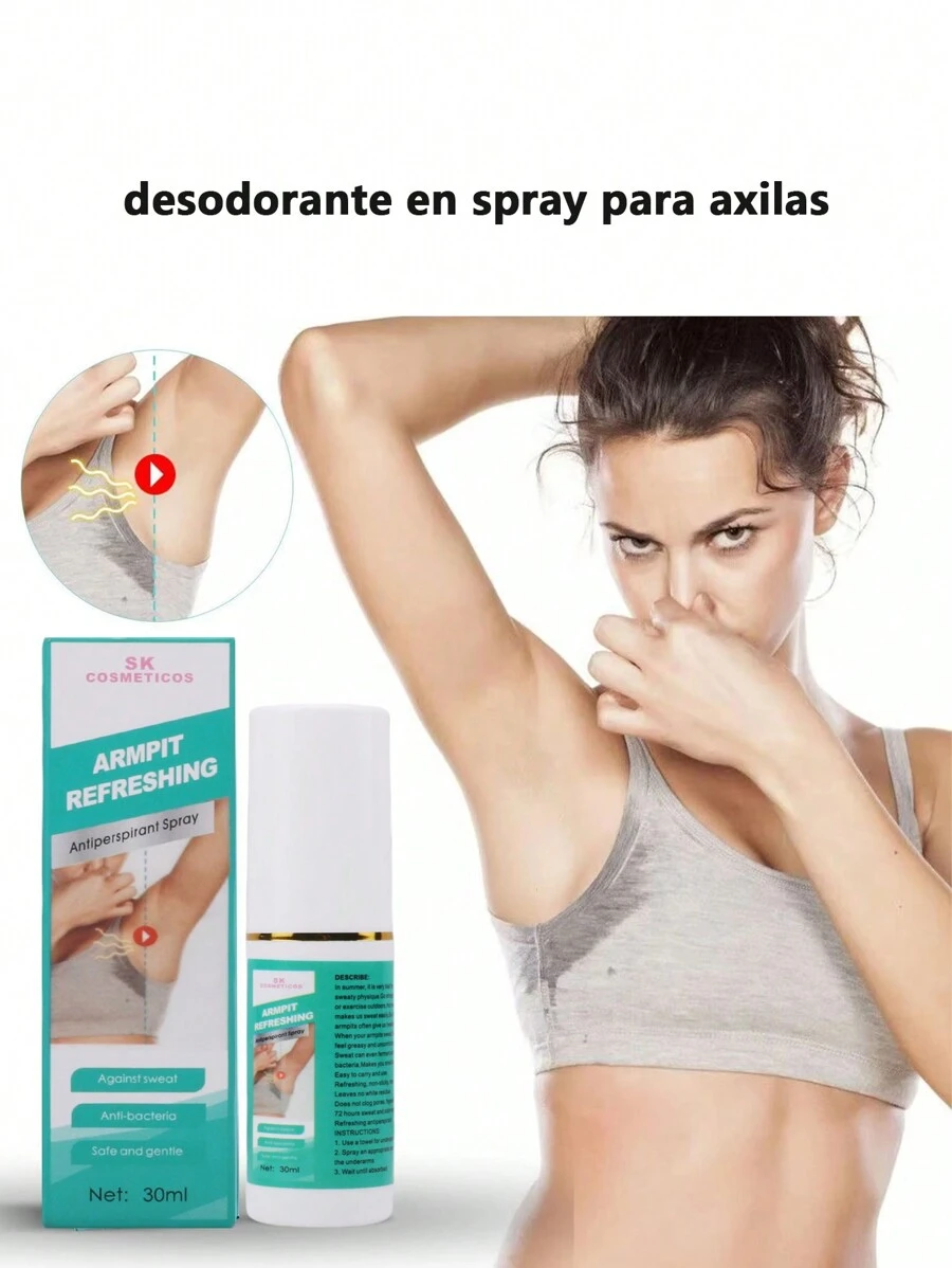 4 SPRAYS PARA EVITAR EL MAL OLOR EN LAS AXILAS - 4 botellas de eliminación de olores en las axilas/una botella de 30 ml - Ver 1